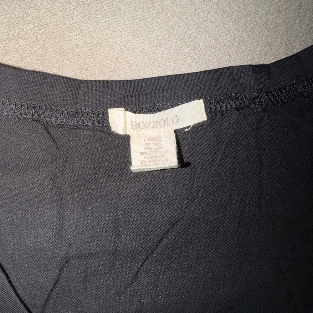 Bozzolo Women's Black Long Sleeve Scoop Neck‎ Basic Tee Shirt Top, Size L, NWT - Picture 4 of 5